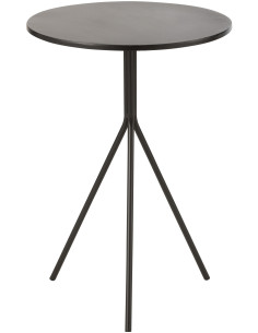 Table d'appoint moderne Ronde en Métal Blanc Norynd - 1