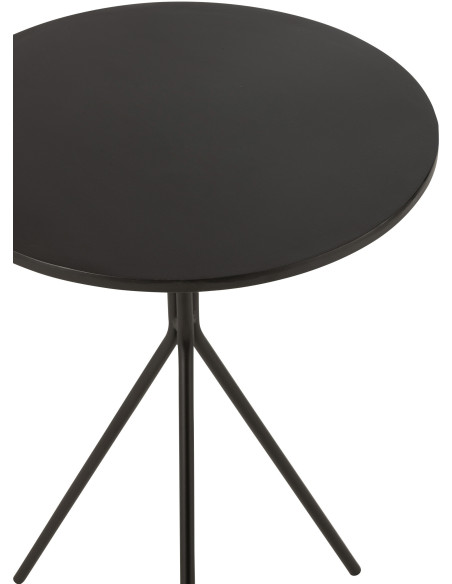 Table d'appoint moderne Ronde en Métal Blanc Norynd - 3