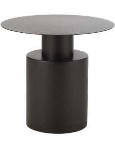 Table d'appoint moderne Ronde en Métal Noir Krylen - 1