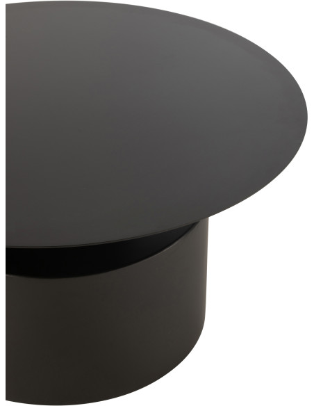 Table basse moderne Ronde en Métal Noir Krylen - 4