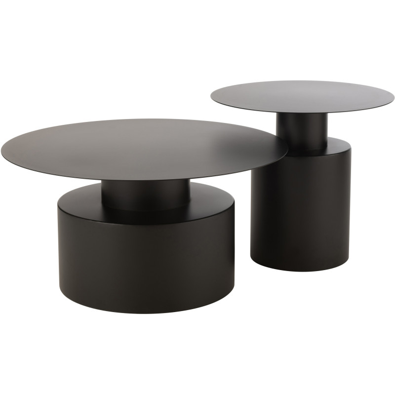 Table basse moderne Ronde en Métal Noir Krylen - 5