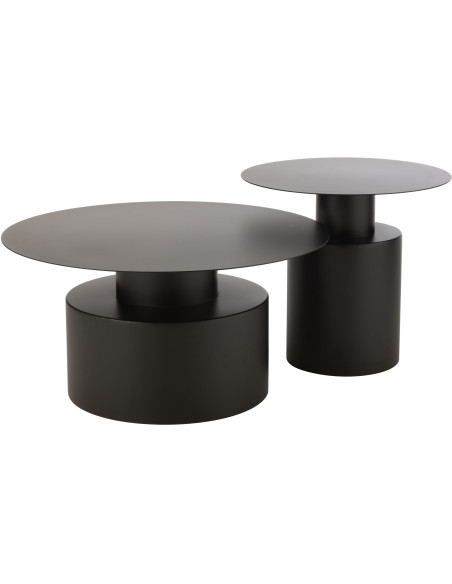 Table basse moderne Ronde en Métal Noir Krylen - 5