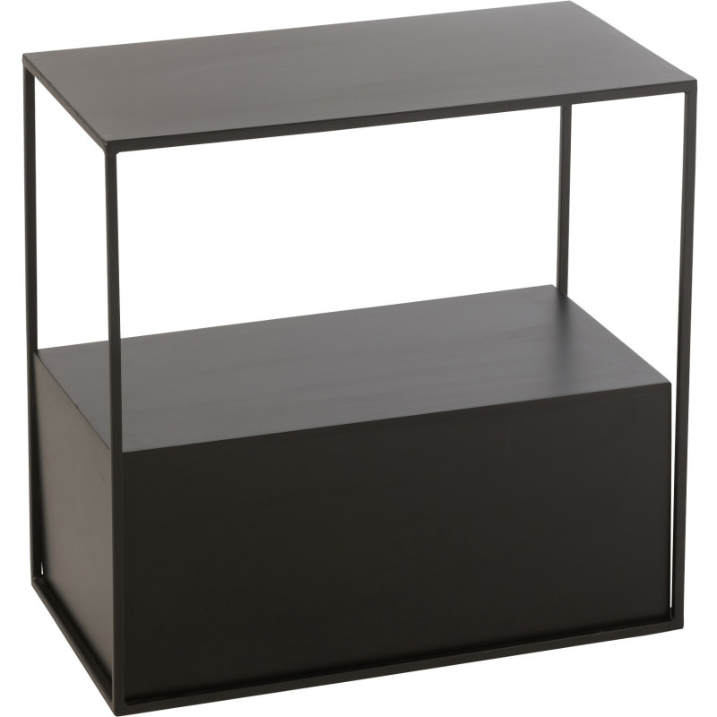 Table d'appoint Rectangulaire en Métal Bois Noir Tylora - 1