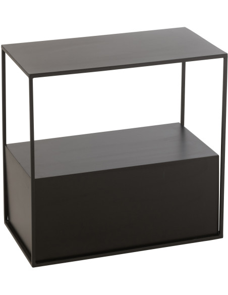 Table d'appoint Rectangulaire en Métal Bois Noir Tylora - 1