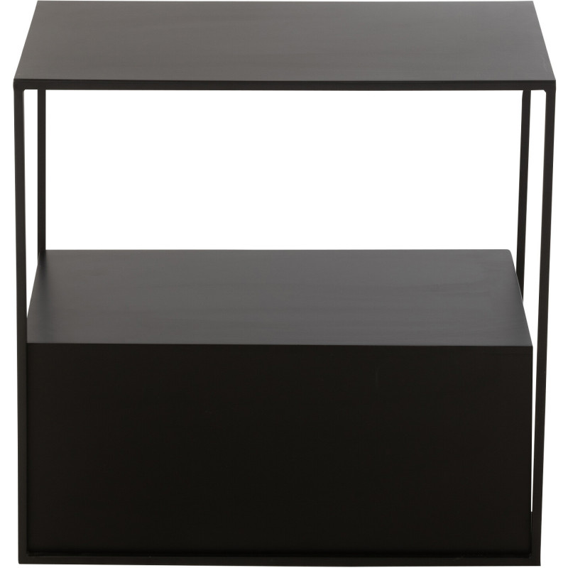 Table d'appoint Rectangulaire en Métal Bois Noir Tylora - 2
