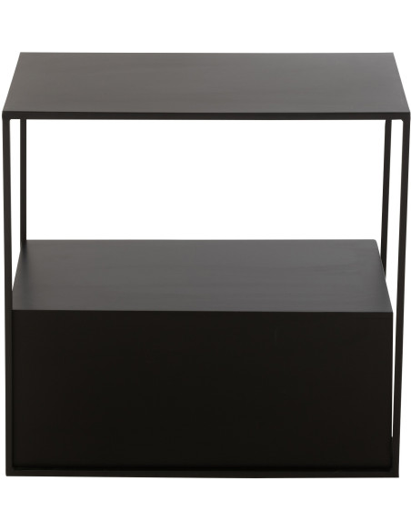 Table d'appoint Rectangulaire en Métal Bois Noir Tylora - 2
