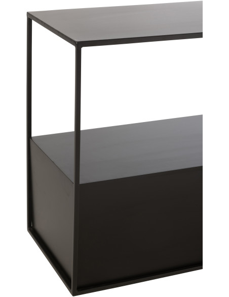 Table d'appoint Rectangulaire en Métal Bois Noir Tylora - 4