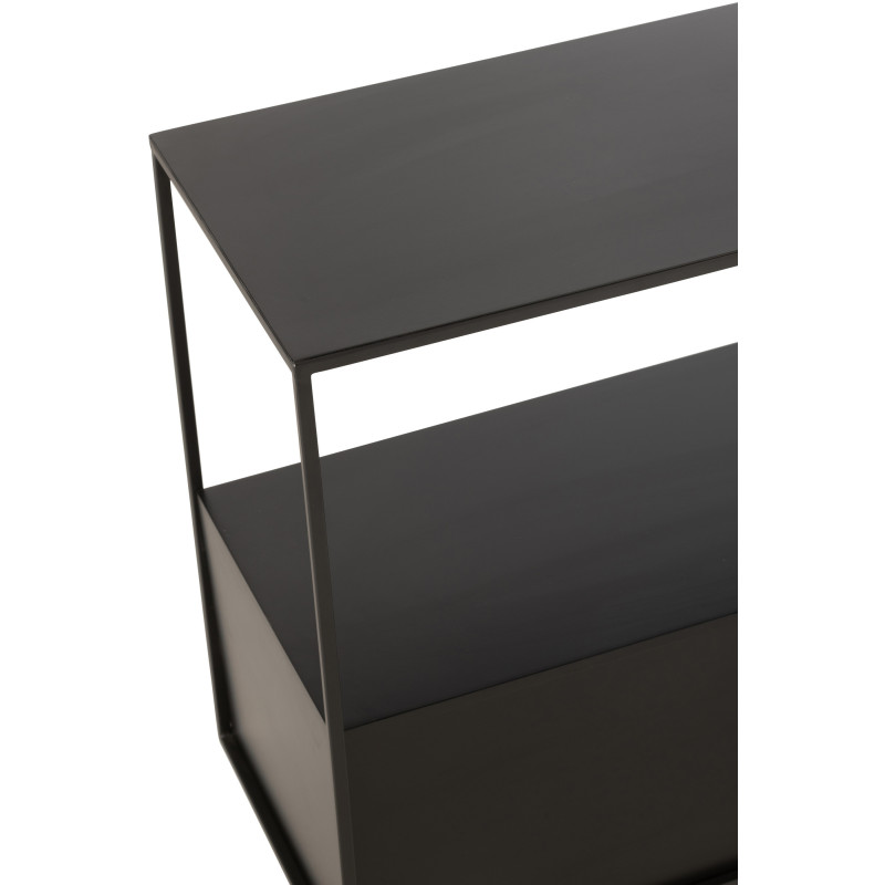 Table d'appoint Rectangulaire en Métal Bois Noir Tylora - 5