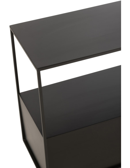 Table d'appoint Rectangulaire en Métal Bois Noir Tylora - 5