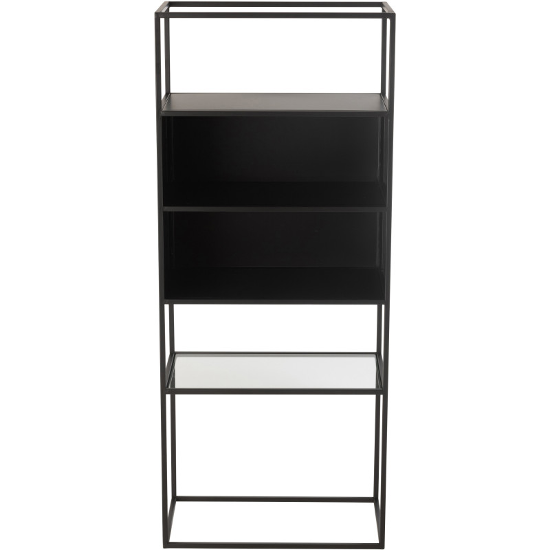 Étagère moderne 4 niveaux en Métal Noir Verre Transparent Tylora - 2