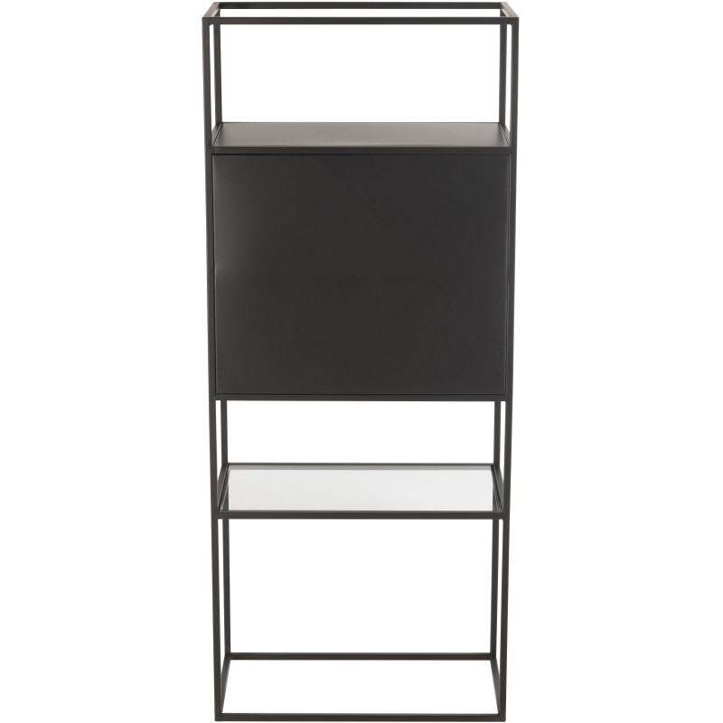 Étagère moderne 4 niveaux en Métal Noir Verre Transparent Tylora - 3