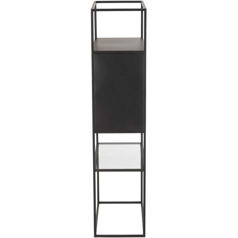 Étagère moderne 4 niveaux en Métal Noir Verre Transparent Tylora - 4