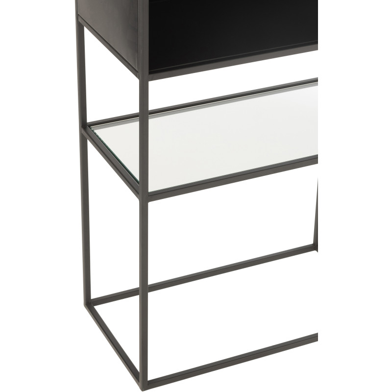 Étagère moderne 4 niveaux en Métal Noir Verre Transparent Tylora - 5
