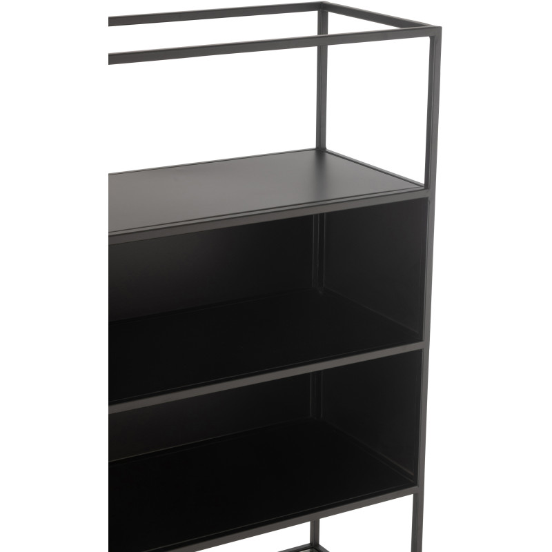 Étagère moderne 4 niveaux en Métal Noir Verre Transparent Tylora - 6