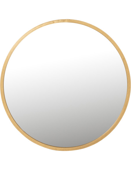 Miroir Mural Rond XL Mona en Métal Doré - 1