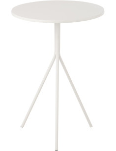 Table d'appoint moderne Ronde en Métal Blanc Norynd - 1