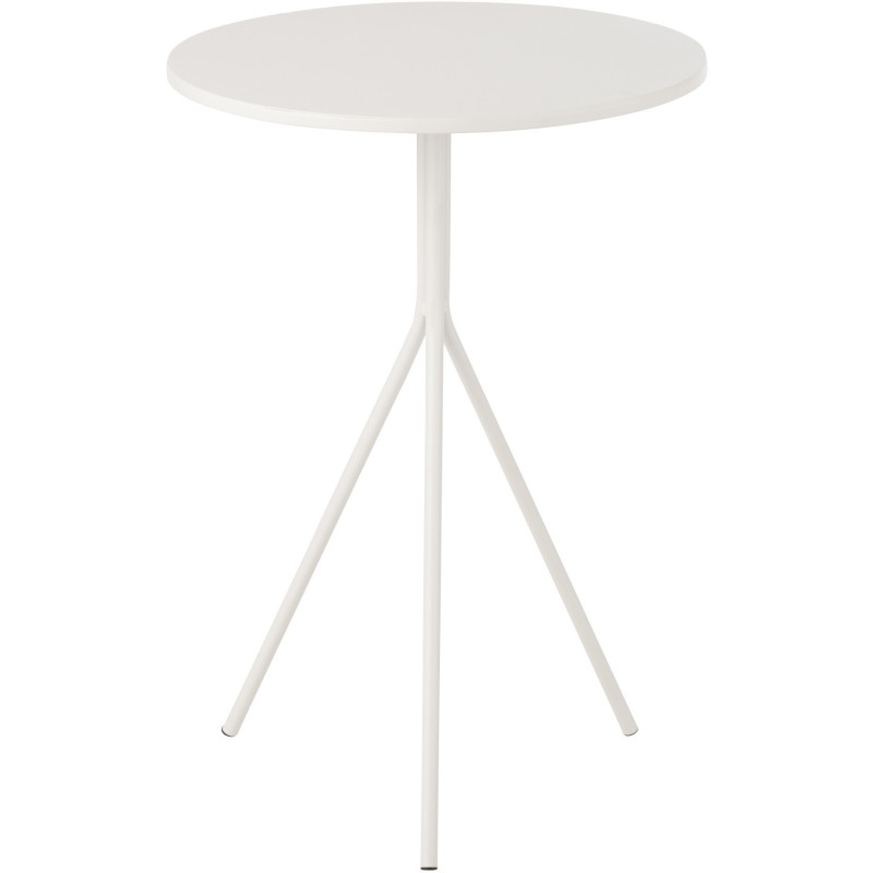 Table d'appoint moderne Ronde en Métal Blanc Norynd - 1
