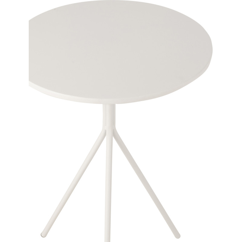 Table d'appoint moderne Ronde en Métal Blanc Norynd - 3