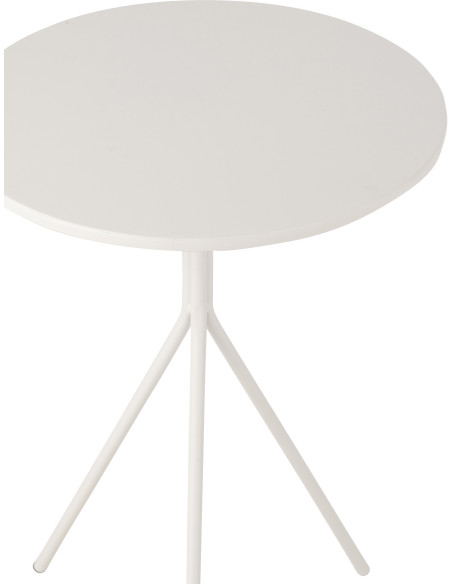 Table d'appoint moderne Ronde en Métal Blanc Norynd - 3