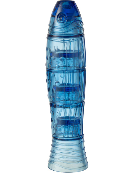 Verres empilables Poisson Fishy en Verre Bleu (Lot de 5) - 1