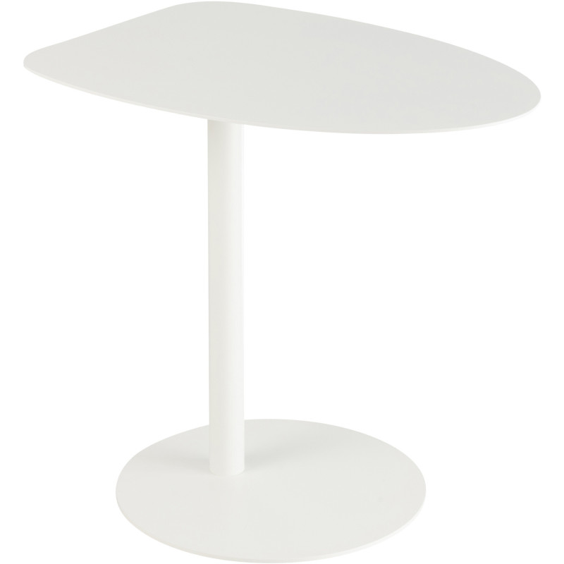 Table d'appoint moderne Arrondie en Métal Blanc Ice - 1