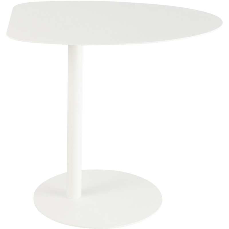 Table d'appoint moderne Arrondie en Métal Blanc Ice - 2