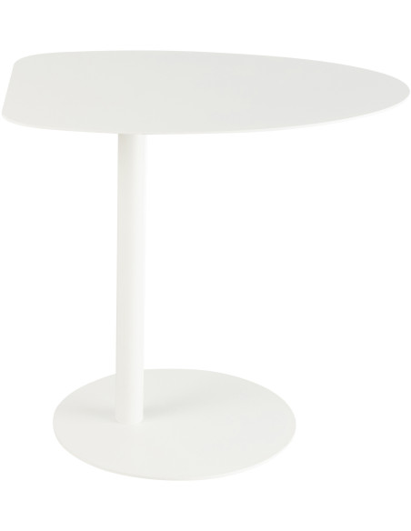 Table d'appoint moderne Arrondie en Métal Blanc Ice - 2