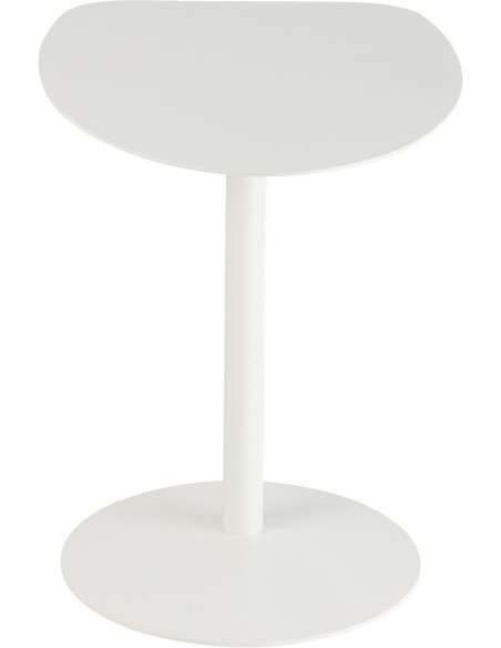 Table d'appoint moderne Arrondie en Métal Blanc Ice - 3