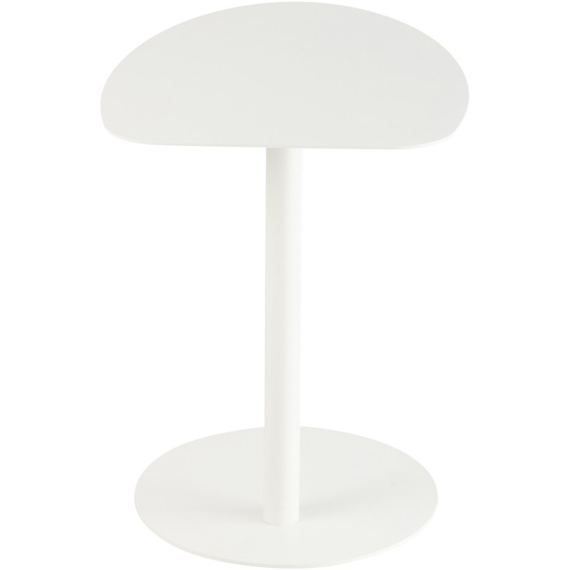 Table d'appoint moderne Arrondie en Métal Blanc Ice - 4