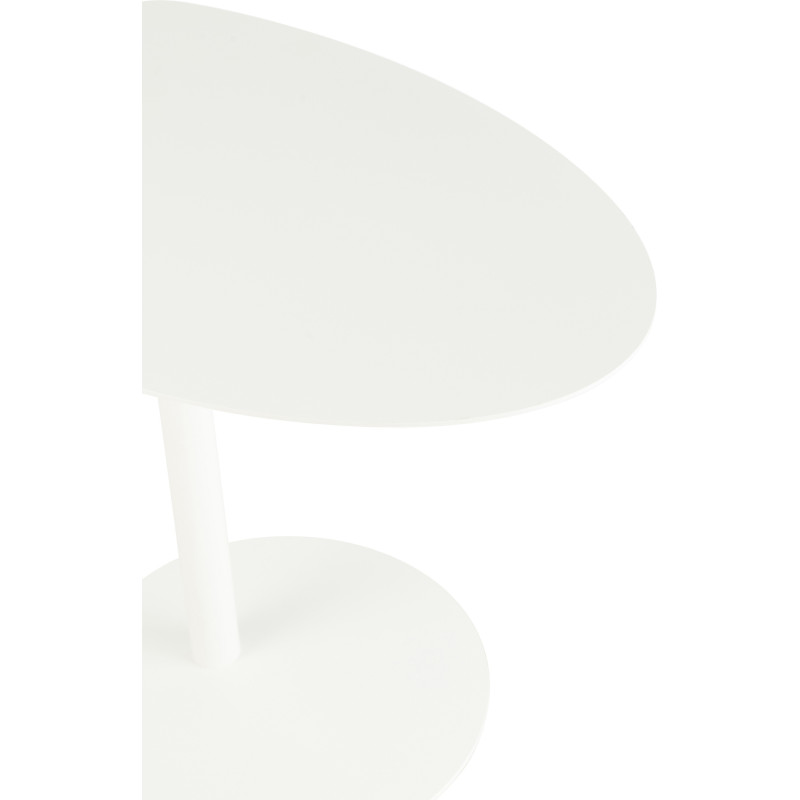 Table d'appoint moderne Arrondie en Métal Blanc Ice - 6