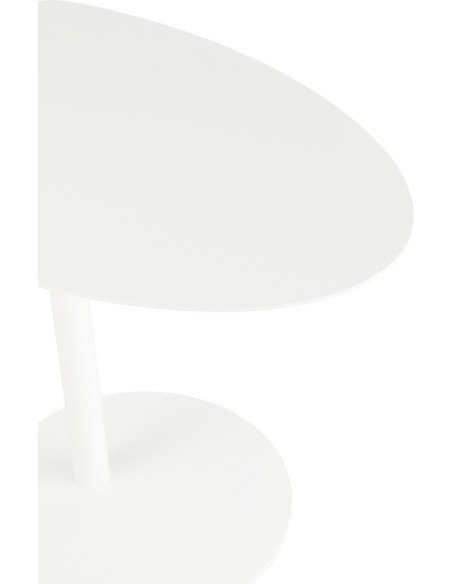 Table d'appoint moderne Arrondie en Métal Blanc Ice - 6