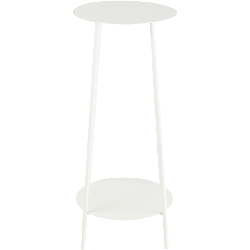 Sellette haute moderne Ronde 1 étagère en Métal Blanc Volkan - 2