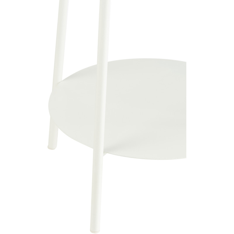 Sellette haute moderne Ronde 1 étagère en Métal Blanc Volkan - 3