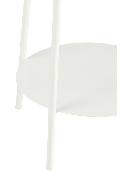 Sellette haute moderne Ronde 1 étagère en Métal Blanc Volkan - 3