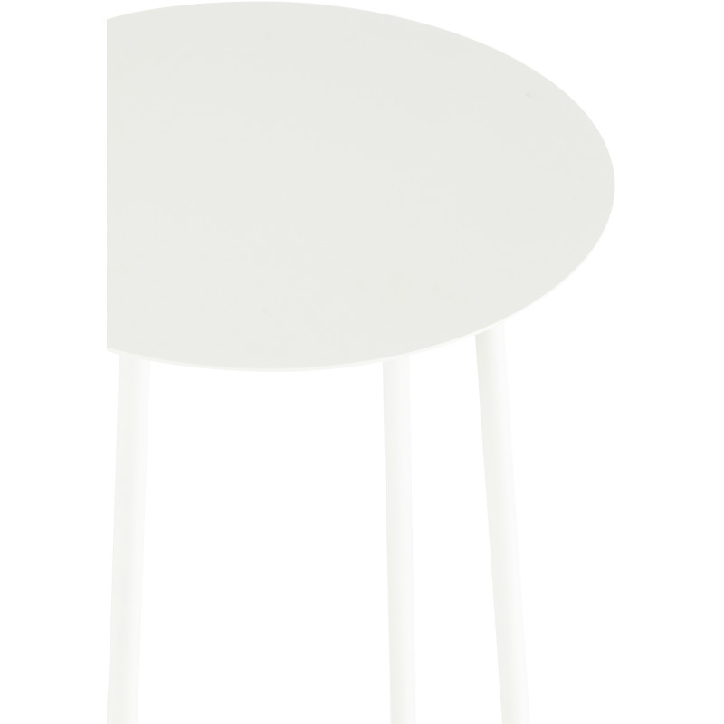 Sellette haute moderne Ronde 1 étagère en Métal Blanc Volkan - 4