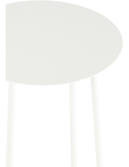 Sellette haute moderne Ronde 1 étagère en Métal Blanc Volkan - 4