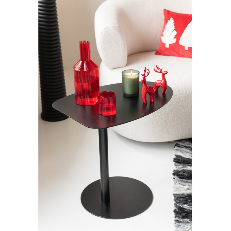 Table d'appoint moderne Arrondie en Métal Noir Ice - 2