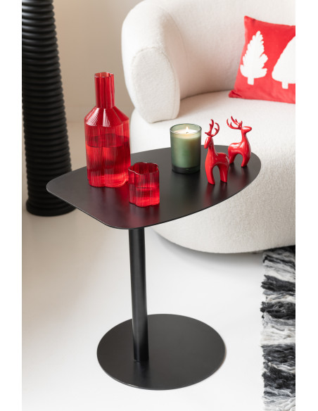 Table d'appoint moderne Arrondie en Métal Noir Ice - 2