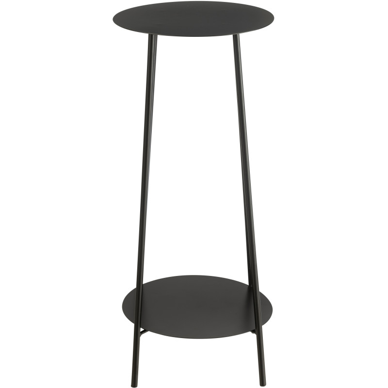 Sellette haute moderne Ronde 1 étagère en Métal Noir Volkan - 2
