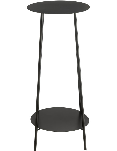 Sellette haute moderne Ronde 1 étagère en Métal Noir Volkan - 2