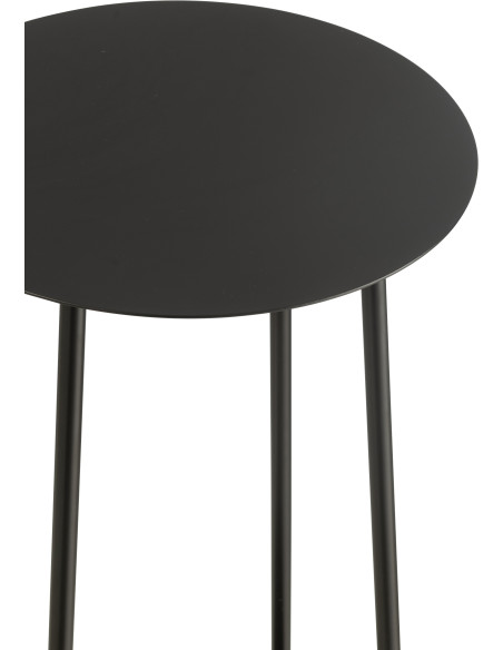 Sellette haute moderne Ronde 1 étagère en Métal Noir Volkan - 3