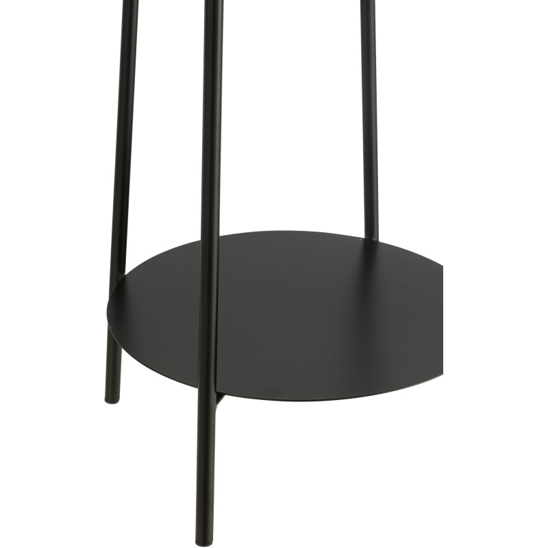 Sellette haute moderne Ronde 1 étagère en Métal Noir Volkan - 4