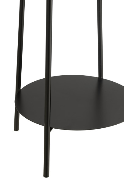 Sellette haute moderne Ronde 1 étagère en Métal Noir Volkan - 4