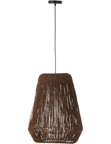 Suspension bohème Diamètre 39 cm en Palmier Naturel Métal Noir Auren - 2