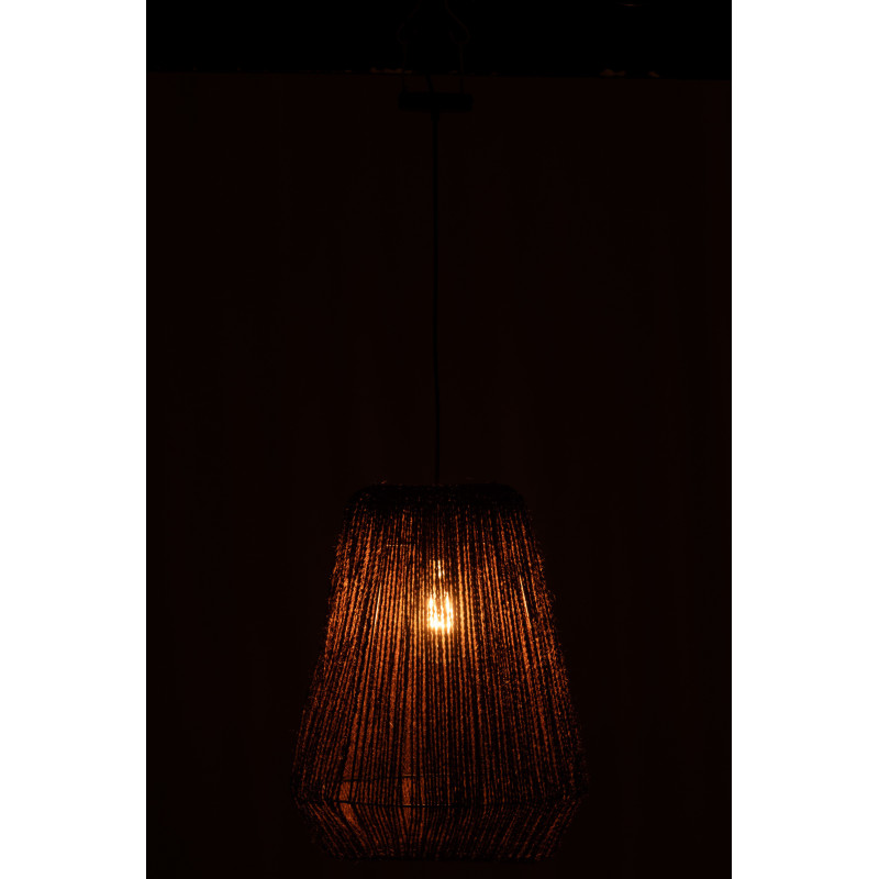 Suspension bohème Diamètre 39 cm en Palmier Naturel Métal Noir Auren - 3