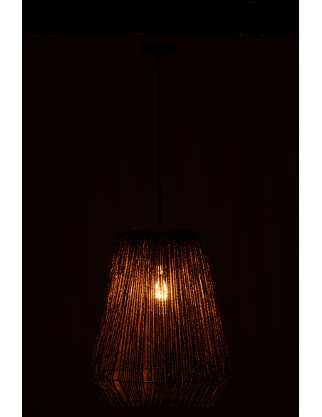 Suspension bohème Diamètre 39 cm en Palmier Naturel Métal Noir Auren - 3