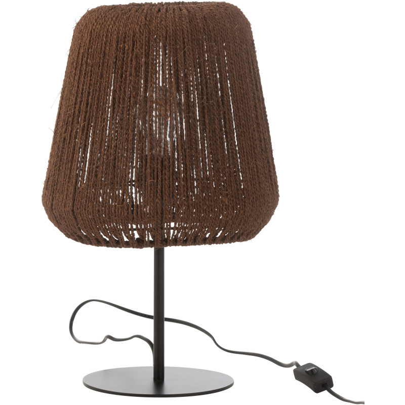 Lampe à poser bohème Hauteur 45 cm en Palmier Naturel Métal Noir Auren J-Line - 3