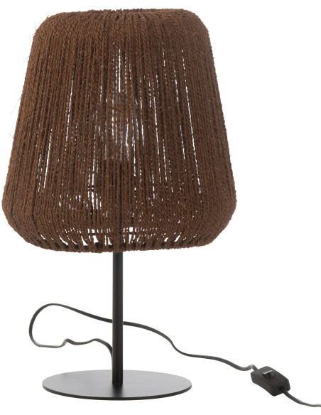 Lampe à poser bohème Hauteur 45 cm en Palmier Naturel Métal Noir Auren J-Line - 3
