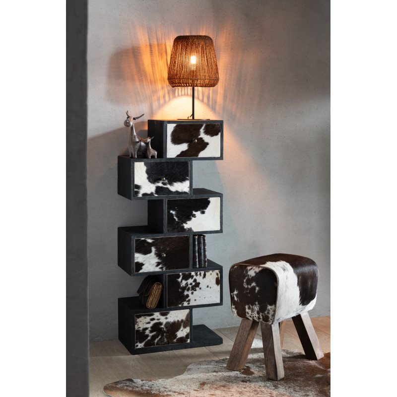 Lampe à poser bohème Hauteur 45 cm en Palmier Naturel Métal Noir Auren J-Line - 5