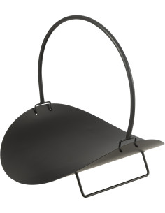 Panier à buche intérieur moderne 48 cm en Métal Noir New - 1